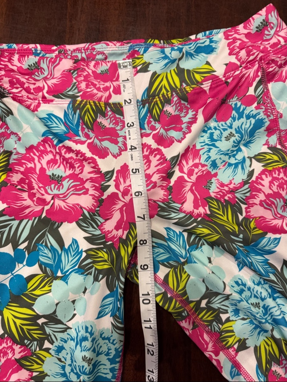 Vibrant Floral Stretch Leggings - Pink & Blue